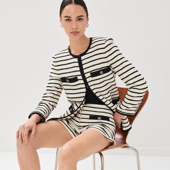 Veronica Beard Foster Dickey Jacket Black Ivory Size 10 - Picture 17 of 17